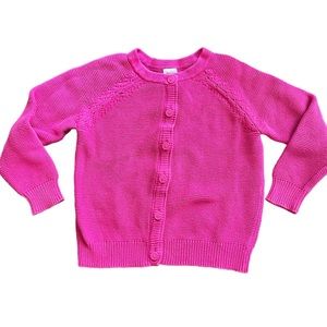 Hanna Andersson Pink Cotton Knit Cardigan
